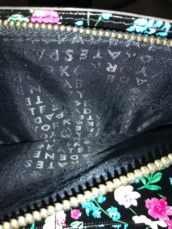 kate spade White Floral Zip Wallet with Multicolor Blooms GUC - Picture 11 of 15